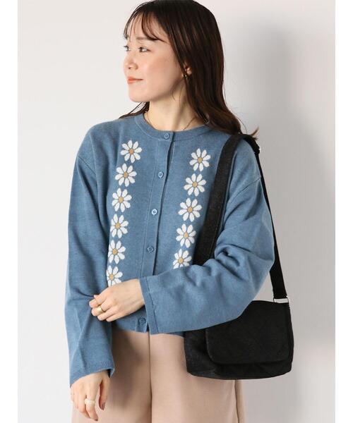 ehka sopo（エヘカソポ）の「花ジャカードショート丈カーディガン