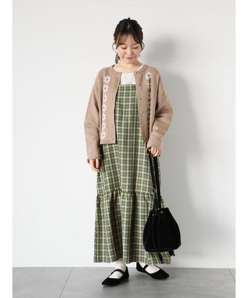 ehka sopo（エヘカソポ）の「花ジャカードショート丈カーディガン（カーディガン/ボレロ・レディース・グリーン/ベージュ/ブラック/ブルー・F）」の20枚目の写真