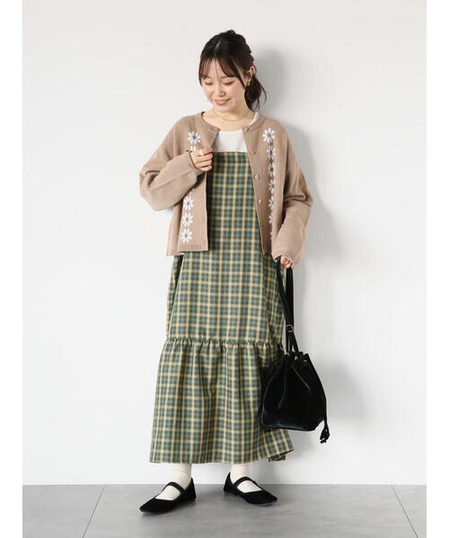 ehka sopo（エヘカソポ）の「花ジャカードショート丈カーディガン（カーディガン/ボレロ・レディース・グリーン/ベージュ/ブラック/ブルー・F）」の21枚目の写真