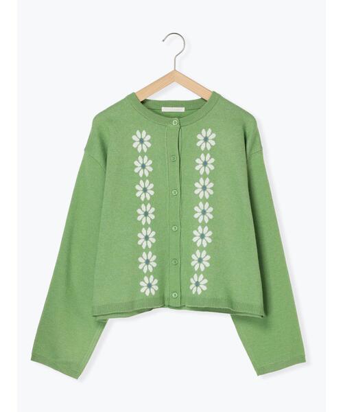 ehka sopo（エヘカソポ）の「花ジャカードショート丈カーディガン（カーディガン/ボレロ・レディース・グリーン/ベージュ/ブラック/ブルー・F）」の9枚目の写真