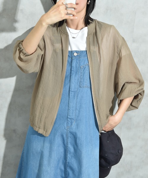 INTERPLANET(インタープラネット)の「Eボイルブルゾン(ブルゾン・レディース・グレイッシュベージュ/ライトグレー/ブラック/カーキ/ブラウン・FREE/LARGE)」の5枚目の写真