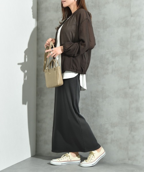 INTERPLANET(インタープラネット)の「Eボイルブルゾン(ブルゾン・レディース・グレイッシュベージュ/ライトグレー/ブラック/カーキ/ブラウン・FREE/LARGE)」の10枚目の写真