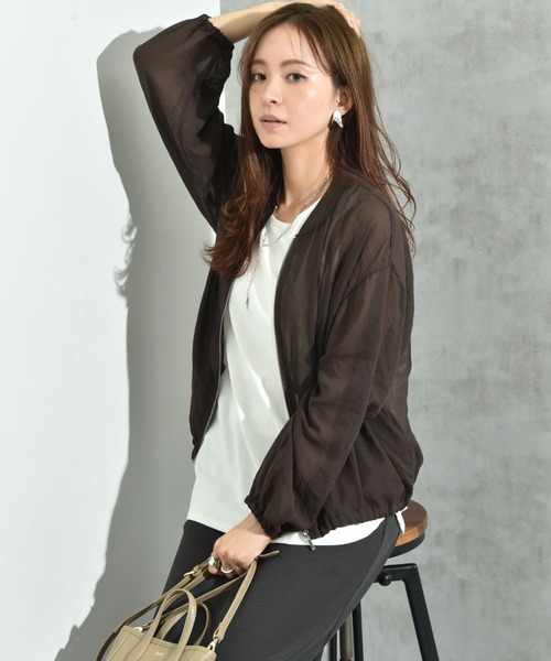 INTERPLANET(インタープラネット)の「Eボイルブルゾン(ブルゾン・レディース・グレイッシュベージュ/ライトグレー/ブラック/カーキ/ブラウン・FREE/LARGE)」の13枚目の写真