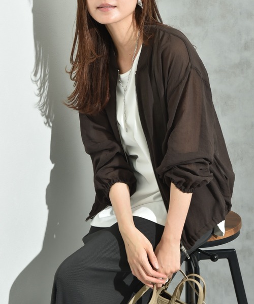 INTERPLANET(インタープラネット)の「Eボイルブルゾン(ブルゾン・レディース・グレイッシュベージュ/ライトグレー/ブラック/カーキ/ブラウン・FREE/LARGE)」の12枚目の写真