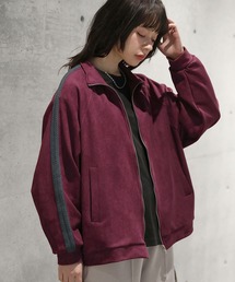 ETELIO | フェイクスウェードサイドレースデザイントラックジャケット(ブルゾン)