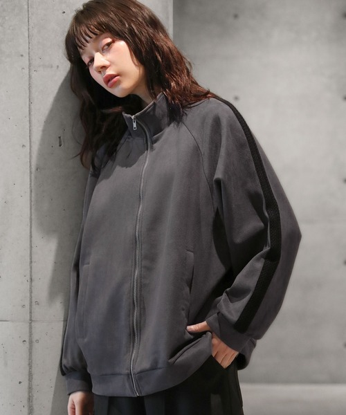 ETELIO(エテリオ)の「フェイクスウェードサイドレースデザイントラックジャケット(ブルゾン・メンズ・ワイン/アイボリー/ブラック/チャコール・L/S/M)」の18枚目の写真