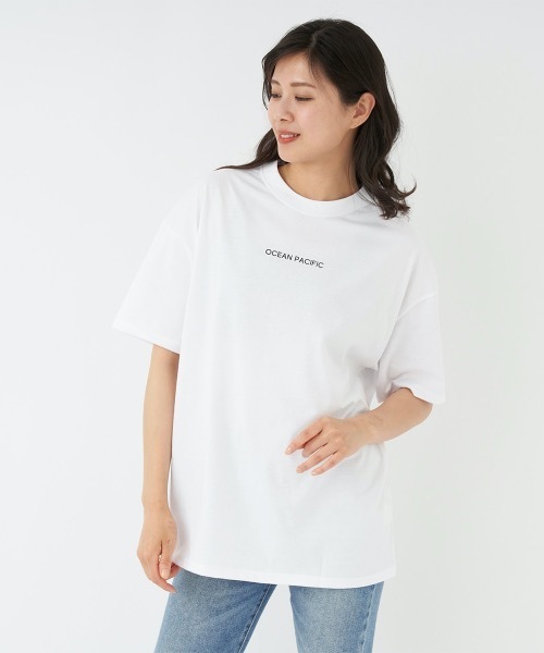 Ocean Pacific（オーシャンパシフィック）の「【OP/オーピー】レディース半袖Tシャツ　バックプリント（Tシャツ/カットソー・レディース・ベージュ/ブラック/ホワイト・LARGE/MEDIUM）」の2枚目の写真