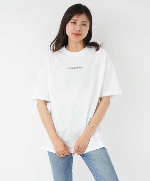 Ocean Pacific（オーシャンパシフィック）の「【OP/オーピー】レディース半袖Tシャツ　バックプリント（Tシャツ/カットソー・レディース・ベージュ/ブラック/ホワイト・LARGE/MEDIUM）」の9枚目の写真