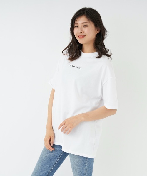 Ocean Pacific（オーシャンパシフィック）の「【OP/オーピー】レディース半袖Tシャツ　バックプリント（Tシャツ/カットソー・レディース・ベージュ/ブラック/ホワイト・LARGE/MEDIUM）」の10枚目の写真