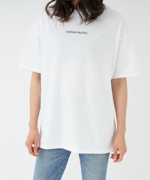 Ocean Pacific（オーシャンパシフィック）の「【OP/オーピー】レディース半袖Tシャツ　バックプリント（Tシャツ/カットソー・レディース・ベージュ/ブラック/ホワイト・LARGE/MEDIUM）」の11枚目の写真