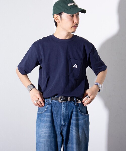 GEVACO(ゲバコ)の「【GEVACO/ゲバコ】ヘビーウエイトTシャツ 無地 ワンポイントロゴ ポケT(Tシャツ/カットソー・メンズ・ライトパープル/チャコールグレー/ホワイト/ネイビー・S/M/L)」の8枚目の写真