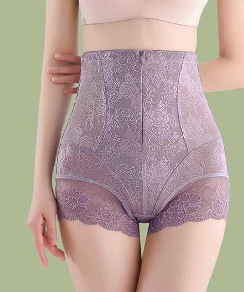 Lace Ladies(レースレディース)の「フロントジップ 花柄 レーシィ ハイウエスト ガードル(その他アンダーウェア/インナー・レディース・ブラック/ラベンダー/ベージュ・XXL/XL/L/M)」の8枚目の写真