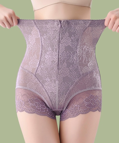 Lace Ladies(レースレディース)の「フロントジップ 花柄 レーシィ ハイウエスト ガードル(その他アンダーウェア/インナー・レディース・ブラック/ラベンダー/ベージュ・XXL/XL/L/M)」の9枚目の写真