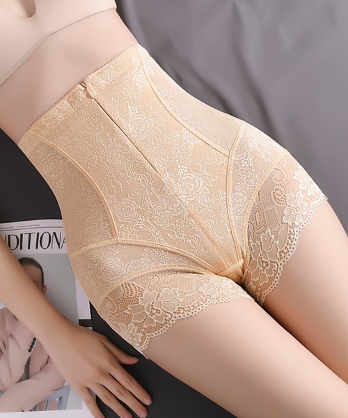 Lace Ladies(レースレディース)の「フロントジップ 花柄 レーシィ ハイウエスト ガードル(その他アンダーウェア/インナー・レディース・ブラック/ラベンダー/ベージュ・XXL/XL/L/M)」の13枚目の写真