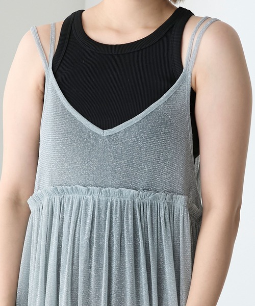 MaxMara studio チュニック ワンピース ロンT　シルバー　ラメ SMILELAND ワンピース 大きいサイズ ダンボールニットハーフ