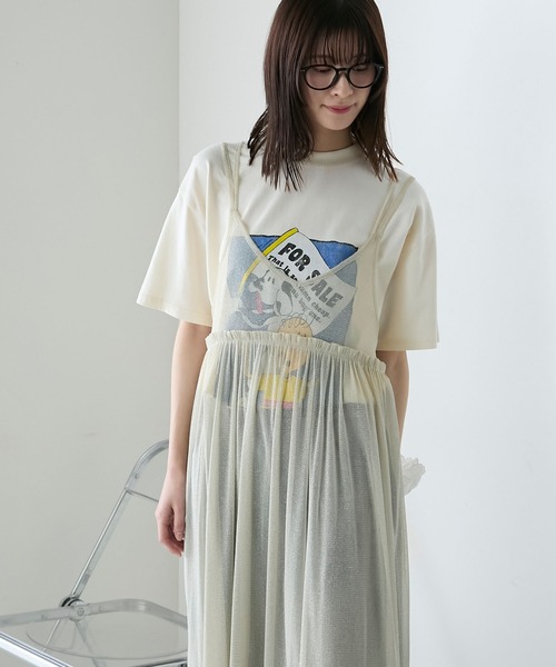 forksy.(フォルクシー)の「【forksy.】ラメチュールワンピース(ワンピース・レディース・アイボリー/ブラック/シルバー/パープル・FREE)」の5枚目の写真