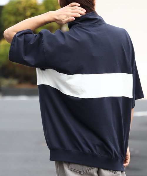 U.S. POLO ASSN.(ユーエスポロアッスン)の「【U.S. POLO ASSN./ユーエスポロアッスン】ロゴ刺繍 配色切り替え 半袖ハーフジッププルオーバー(Tシャツ/カットソー・メンズ・ホワイト/ネイビー/ブラック/杢グレー・M/L/LL)」の8枚目の写真