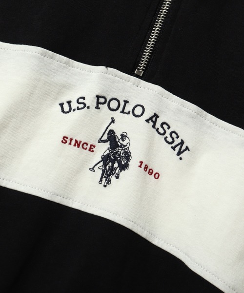 U.S. POLO ASSN.(ユーエスポロアッスン)の「【U.S. POLO ASSN./ユーエスポロアッスン】ロゴ刺繍 配色切り替え 半袖ハーフジッププルオーバー(Tシャツ/カットソー・メンズ・ホワイト/ネイビー/ブラック/杢グレー・M/L/LL)」の17枚目の写真