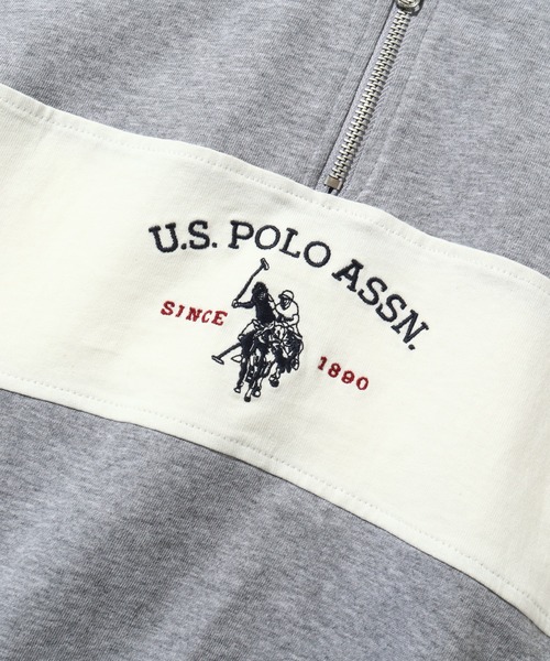 U.S. POLO ASSN.(ユーエスポロアッスン)の「【U.S. POLO ASSN./ユーエスポロアッスン】ロゴ刺繍 配色切り替え 半袖ハーフジッププルオーバー(Tシャツ/カットソー・メンズ・ホワイト/ネイビー/ブラック/杢グレー・M/L/LL)」の19枚目の写真