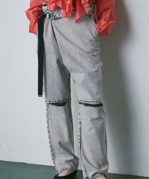 mici（ミチ）の「(mici)ラップデニムパンツ（デニムパンツ・レディース・グレー/ブルー・SMALL/MEDIUM）」の13枚目の写真