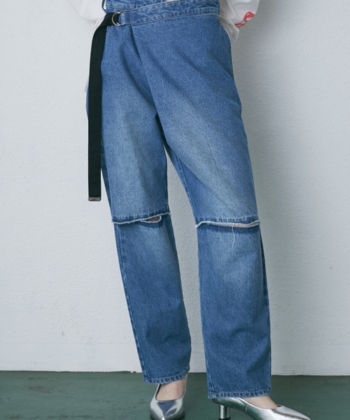 mici（ミチ）の「(mici)ラップデニムパンツ（デニムパンツ・レディース・グレー/ブルー・SMALL/MEDIUM）」の16枚目の写真