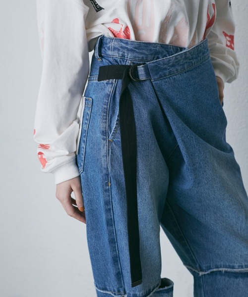 mici（ミチ）の「(mici)ラップデニムパンツ（デニムパンツ・レディース・グレー/ブルー・SMALL/MEDIUM）」の20枚目の写真