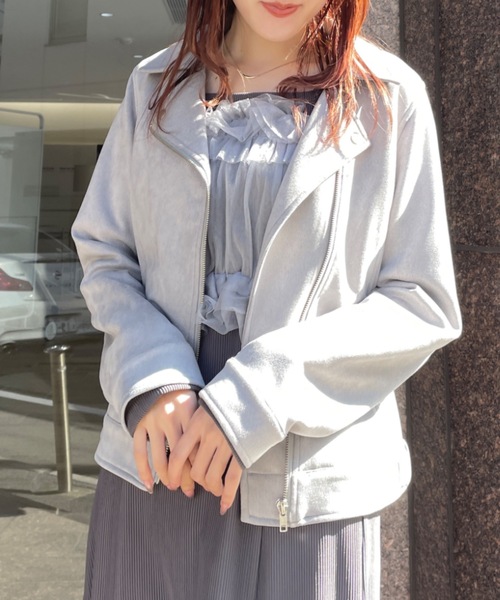 TORTE（トルテ）の「スエードポンチライダースジャケット（ライダースジャケット・レディース・ホワイト/ピンク/グレー・FREE）」の12枚目の写真