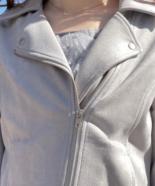 TORTE（トルテ）の「スエードポンチライダースジャケット（ライダースジャケット・レディース・ホワイト/ピンク/グレー・FREE）」の19枚目の写真