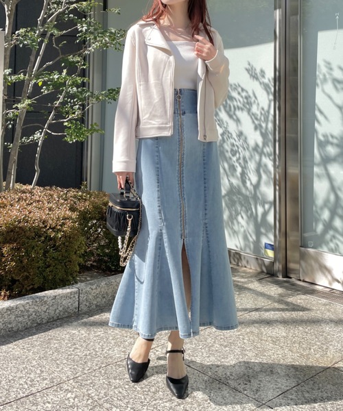 TORTE（トルテ）の「スエードポンチライダースジャケット（ライダースジャケット・レディース・ホワイト/ピンク/グレー・FREE）」の6枚目の写真