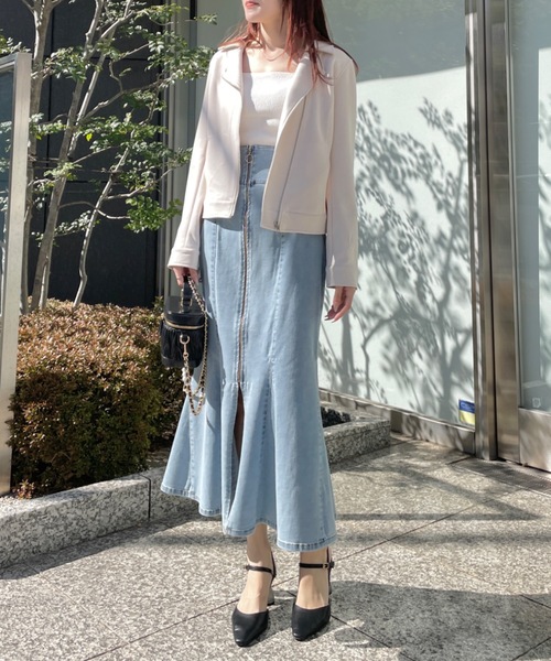 TORTE（トルテ）の「スエードポンチライダースジャケット（ライダースジャケット・レディース・ホワイト/ピンク/グレー・FREE）」の8枚目の写真