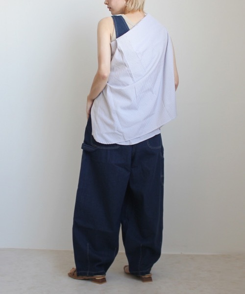 Emma（SELECT LEVERY）（エマ セレクトリベリー）の「サーカスサロペット（サロペット/オーバーオール・レディース・ネイビー/ベージュ/ホワイト/ワンウォッシュ/ライトブルー/ブラック・SMALL/MEDIUM/LARGE/X-LARGE）」の19枚目の写真