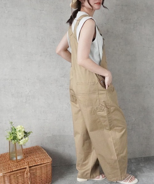 綿麻素材で丸みのあるフォルムが可愛らしいサーカスサロペット サーカスサロペット（サロペット/オーバーオール）｜Emma