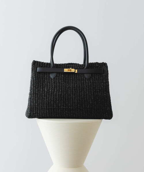 RODE SKO（ロデスコ）の「COTTO　ABACA TOTE BAG（かごバッグ・レディース・ブラック/キャメル・ONE）」の2枚目の写真