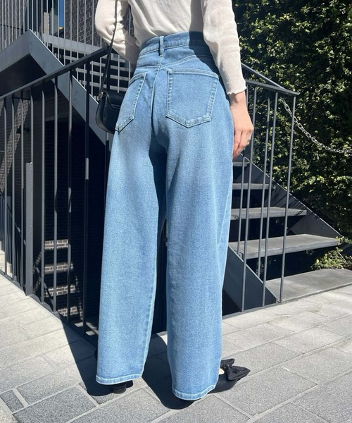 one after another NICE CLAUP(ワンアフターアナザーナイスクラップ)の「ストレッチ/ワイドストレートデニムパンツ(デニムパンツ・レディース・ライトブラック/ブルー/ライトブルー・SMALL/MEDIUM)」の21枚目の写真