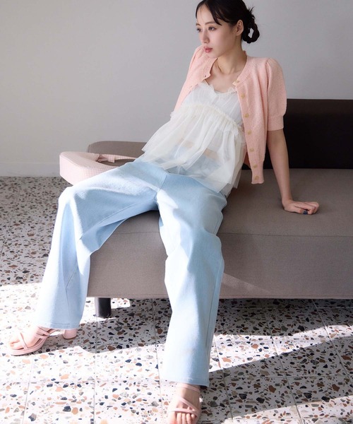 one after another NICE CLAUP(ワンアフターアナザーナイスクラップ)の「ストレッチ/ワイドストレートデニムパンツ(デニムパンツ・レディース・ライトブラック/ブルー/ライトブルー・SMALL/MEDIUM)」の13枚目の写真