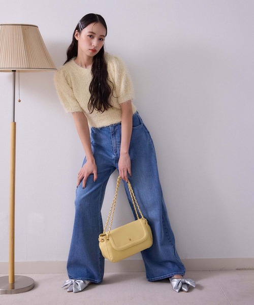 one after another NICE CLAUP(ワンアフターアナザーナイスクラップ)の「ストレッチ/ワイドストレートデニムパンツ(デニムパンツ・レディース・ライトブラック/ブルー/ライトブルー・SMALL/MEDIUM)」の8枚目の写真