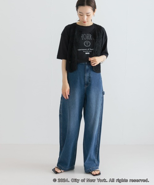GOOD ROCK SPEED(グッドロックスピード)の「GOOD ROCK SPEED NYC LOOSE LOGO T-SHIRTS(Tシャツ/カットソー・レディース・ブラック/グレー・FREE)」の4枚目の写真