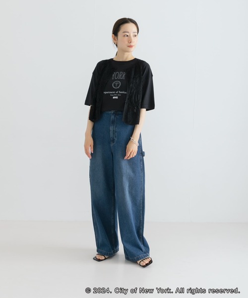 GOOD ROCK SPEED(グッドロックスピード)の「GOOD ROCK SPEED NYC LOOSE LOGO T-SHIRTS(Tシャツ/カットソー・レディース・ブラック/グレー・FREE)」の5枚目の写真