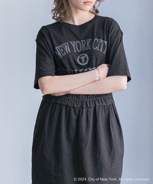 GOOD ROCK SPEED(グッドロックスピード)の「GOOD ROCK SPEED NYC LOOSE LOGO T-SHIRTS(Tシャツ/カットソー・レディース・ブラック/グレー・FREE)」の8枚目の写真