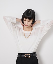 シアーロングスリーブトップス