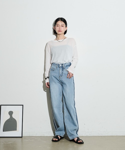 【値下げ】Save the Queen シアートップス　ロングスリーブTシャツ ブラック サイズ：記載なし (三軒茶屋店) セール】限定展開 クロップド丈 ロングスリーブ トップス（ロンT