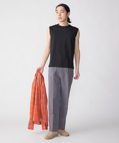 SHIPS(シップス)の「SHIPS:〈抗菌・防臭・接触冷感・UVケア〉スムース ノースリーブ Tシャツ(タンクトップ・メンズ・チャコールグレー/ブラック/ホワイト・MEDIUM/LARGE)」の8枚目の写真