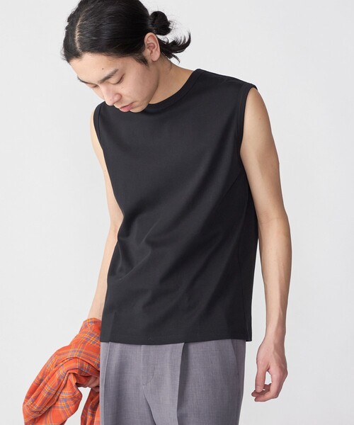 SHIPS(シップス)の「SHIPS:〈抗菌・防臭・接触冷感・UVケア〉スムース ノースリーブ Tシャツ(タンクトップ・メンズ・チャコールグレー/ブラック/ホワイト・MEDIUM/LARGE)」の14枚目の写真