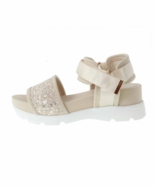 31 Sons de mode(トランテアン ソン ドゥ モード)の「グリッタースポーツサンダル(サンダル・レディース・ブラック/ピンク/クリーム・S/M/L)」の5枚目の写真