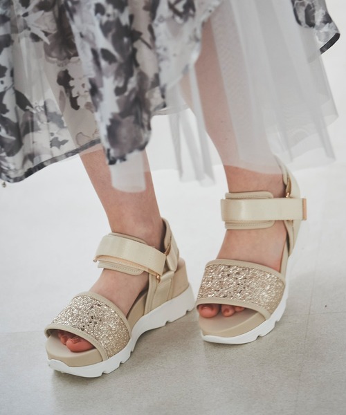 31 Sons de mode(トランテアン ソン ドゥ モード)の「グリッタースポーツサンダル(サンダル・レディース・ブラック/ピンク/クリーム・S/M/L)」の15枚目の写真