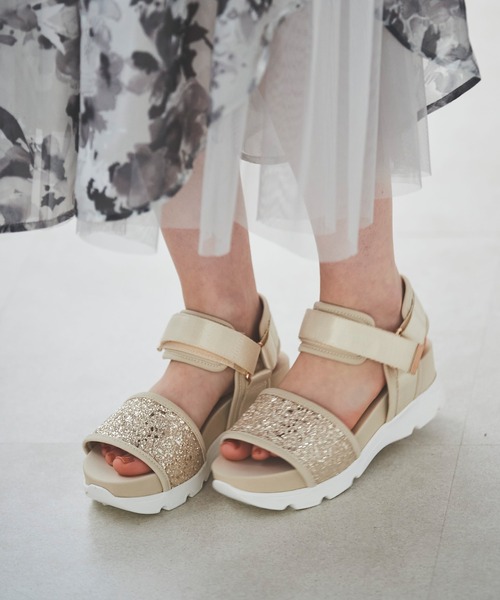 31 Sons de mode(トランテアン ソン ドゥ モード)の「グリッタースポーツサンダル(サンダル・レディース・ブラック/ピンク/クリーム・S/M/L)」の16枚目の写真