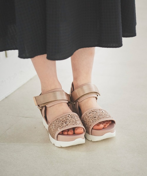 31 Sons de mode(トランテアン ソン ドゥ モード)の「グリッタースポーツサンダル(サンダル・レディース・ブラック/ピンク/クリーム・S/M/L)」の18枚目の写真