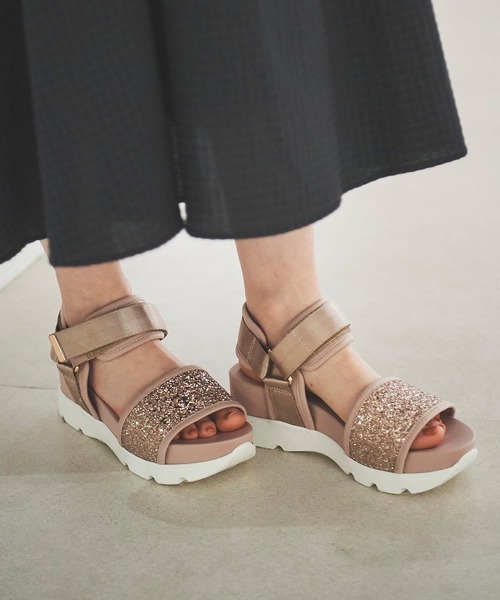 31 Sons de mode(トランテアン ソン ドゥ モード)の「グリッタースポーツサンダル(サンダル・レディース・ブラック/ピンク/クリーム・S/M/L)」の19枚目の写真