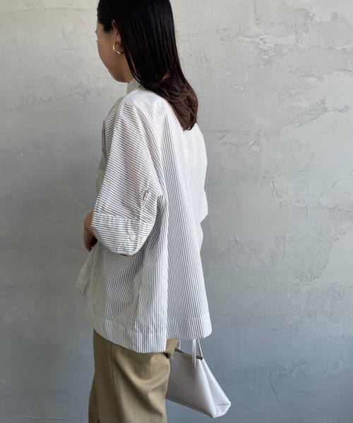 DANTON（ダントン）の「[DANTON/ダントン] T/Cポプリン ショートスリーブワークシャツ（シャツ/ブラウス・レディース・ホワイト/グリーン/ネイビー/ライトベージュ/ブルー・38）」の12枚目の写真