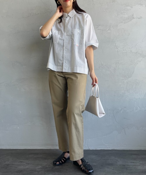 【1度着用のみ美品】 ダントン ボイルポプリンショート ワークスリープシャツ DANTON/ダントン] T/Cポプリン ショートスリーブワークシャツ